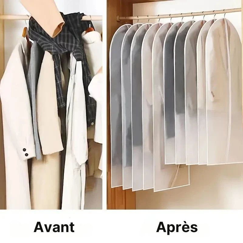 Housse de protection pour vêtements avec fermeture zippée