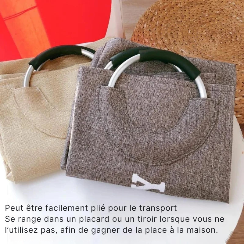 Grand panier à linge en tissu pliable