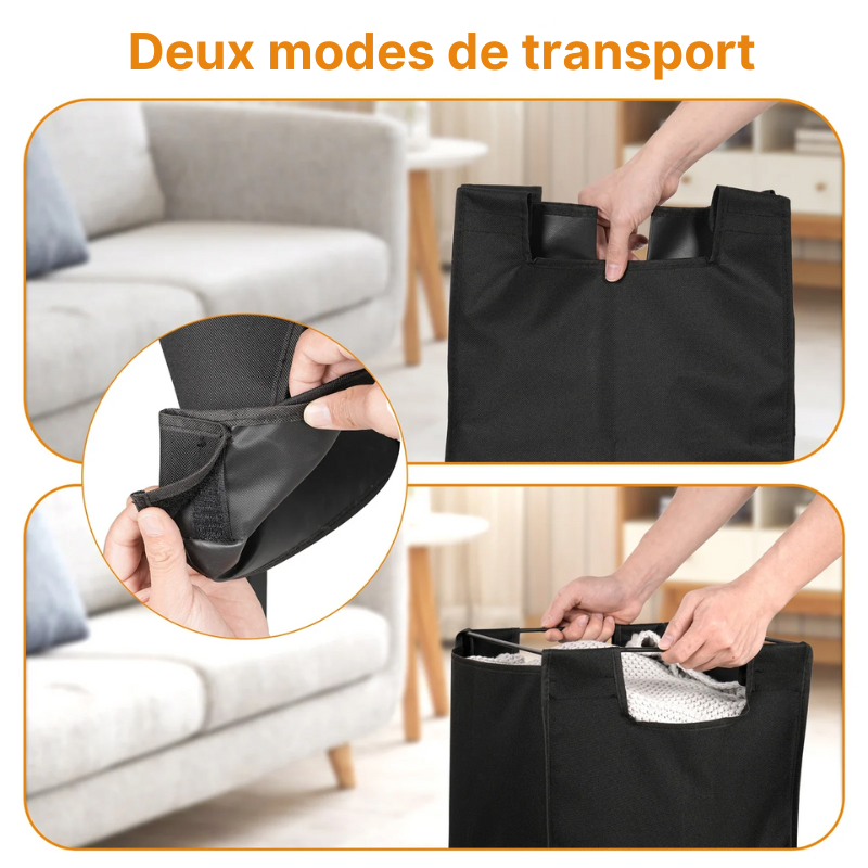 Panier à linge en nylon 3 compartiments