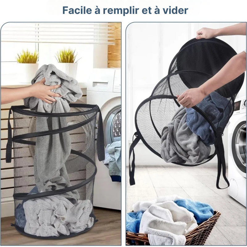 Panier à linge pliable en maille aérée