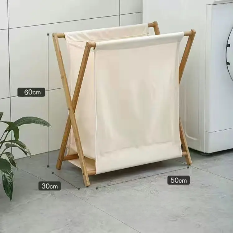 Panier à linge pliable en bambou