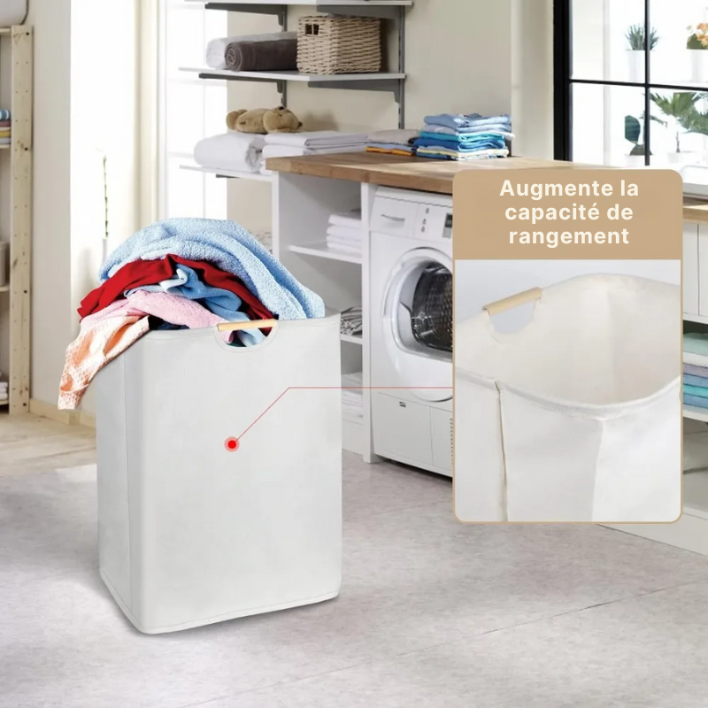 Panier à linge en coton pliable et imperméable