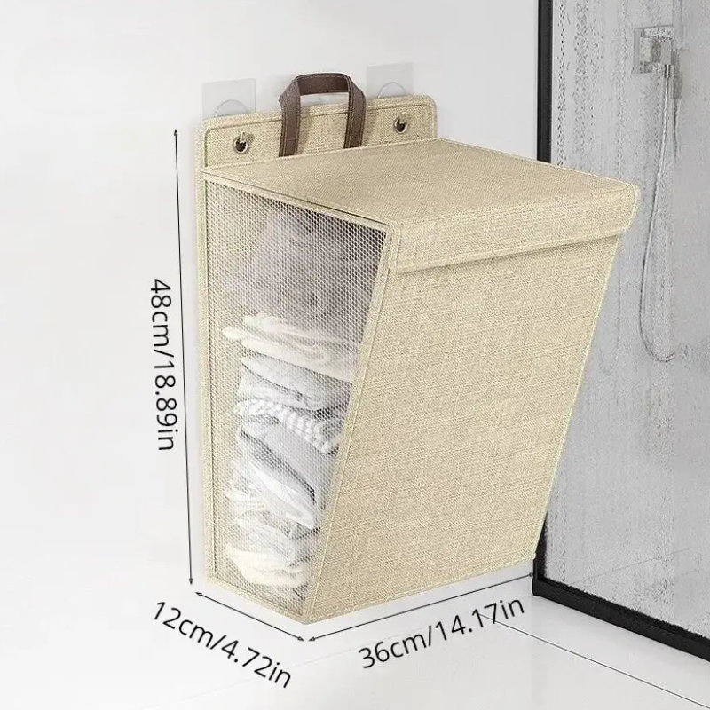 Panier à linge adhésive mural pliable