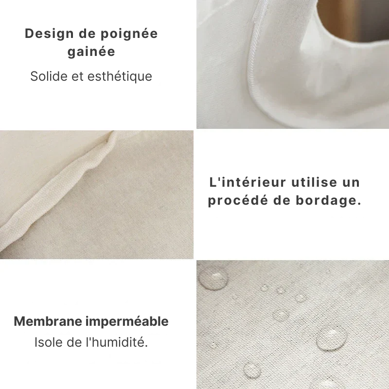 Panier à linge pliable en tissu coton et lin