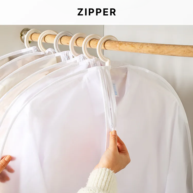 Housse de protection pour vêtements avec fermeture zippée