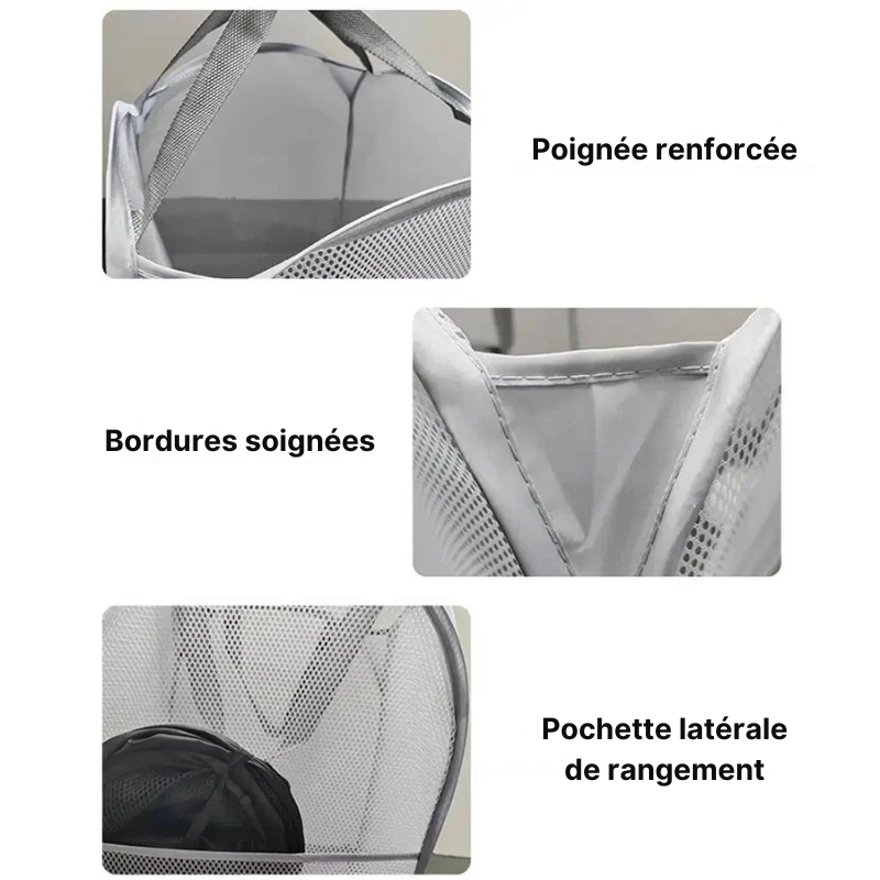 Panier à linge pliable mural compact