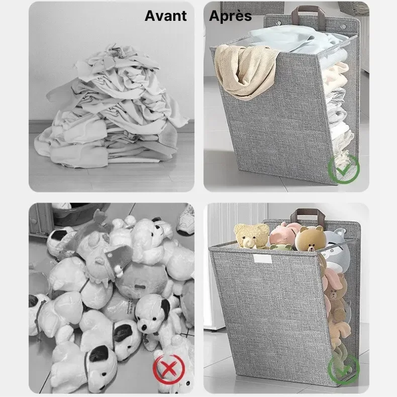 Panier à linge adhésive mural pliable