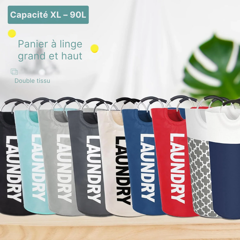 Grand panier à linge pliable en tissu imperméable