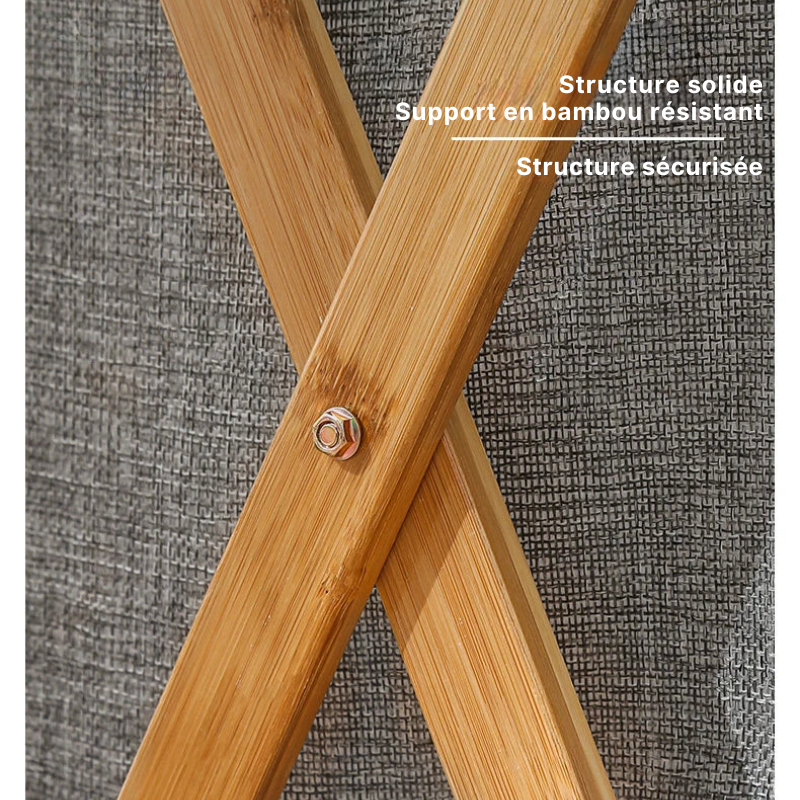 Panier à linge pliable en bambou