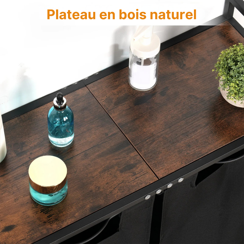 Panier à linge en tissu double et pliable