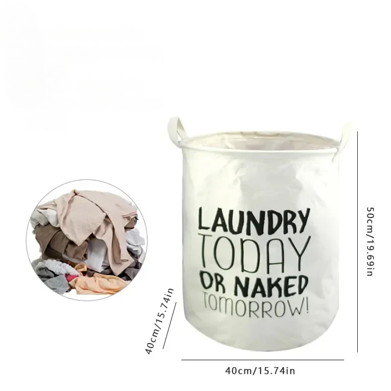 Panier à linge pliable en tissu coton et lin