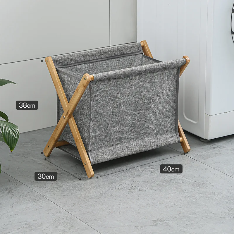 Panier à linge pliable en bambou