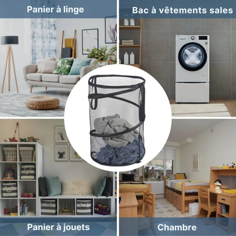 Panier à linge pliable en maille aérée