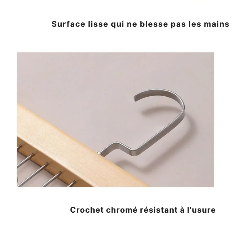 Organiseur cintre multifonction suspendu en bois