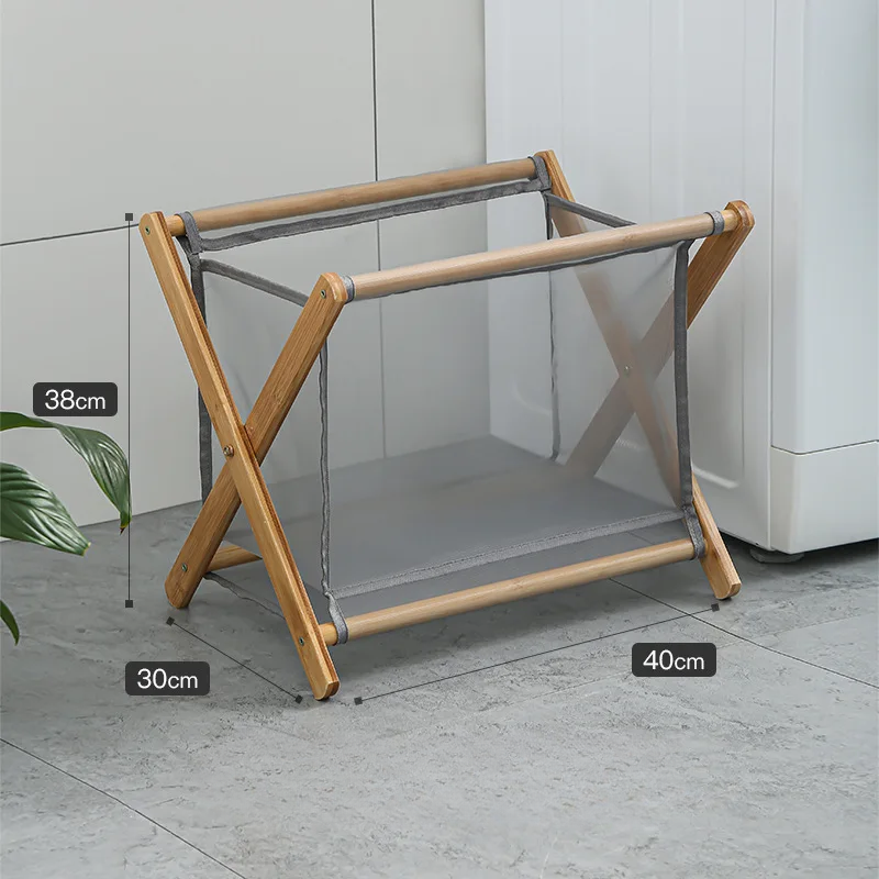 Panier à linge pliable en bambou