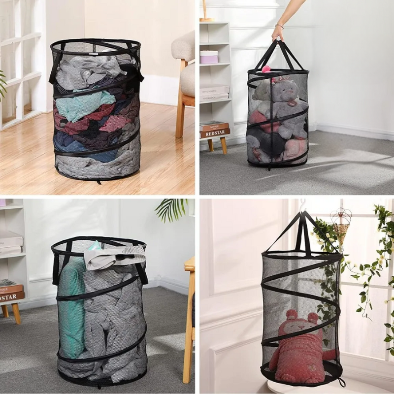 Panier à linge pliable en maille aérée
