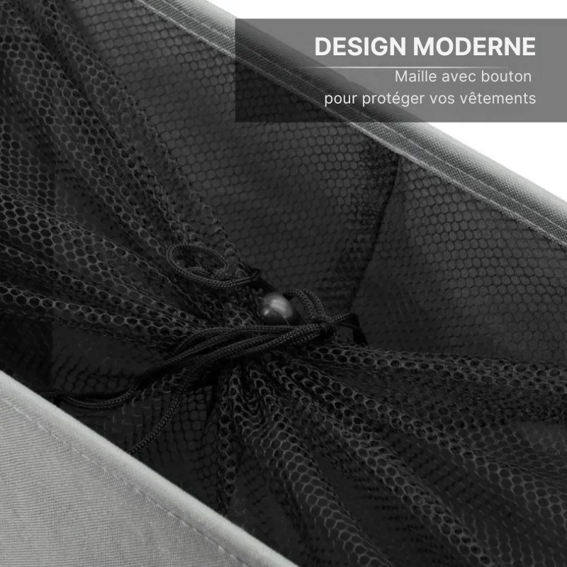 Panier à linge en tissu pliable avec roulettes