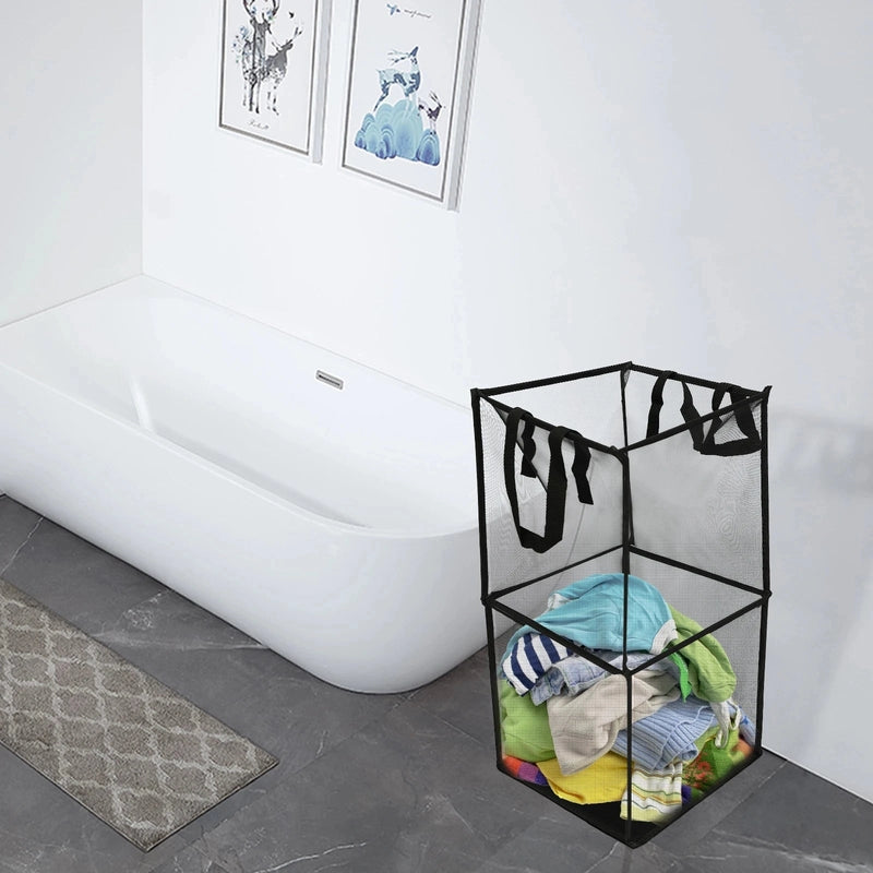 Panier à linge pliable en maille rigide