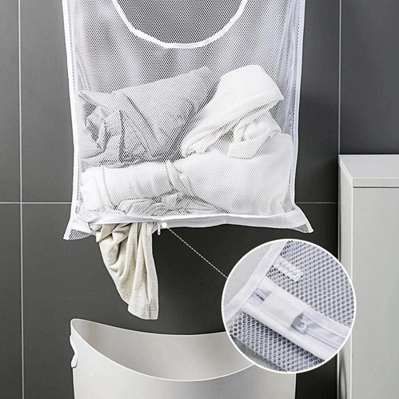 Panier à linge en maille mural pliable