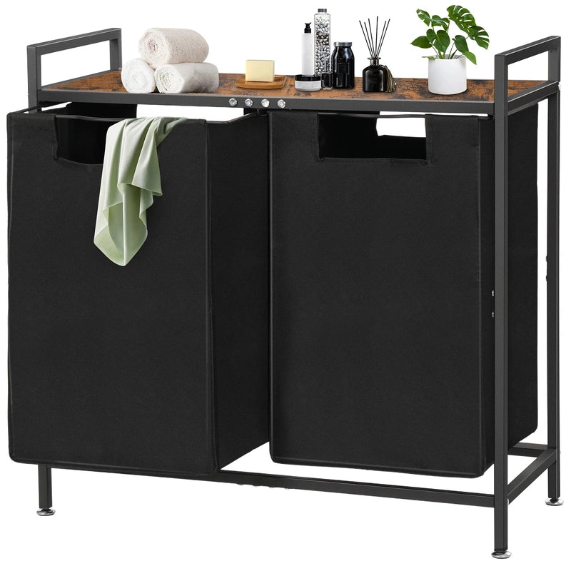 Panier à linge en tissu double et pliable