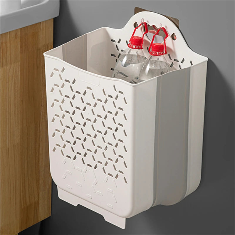 Panier à linge en plastique mural pliable