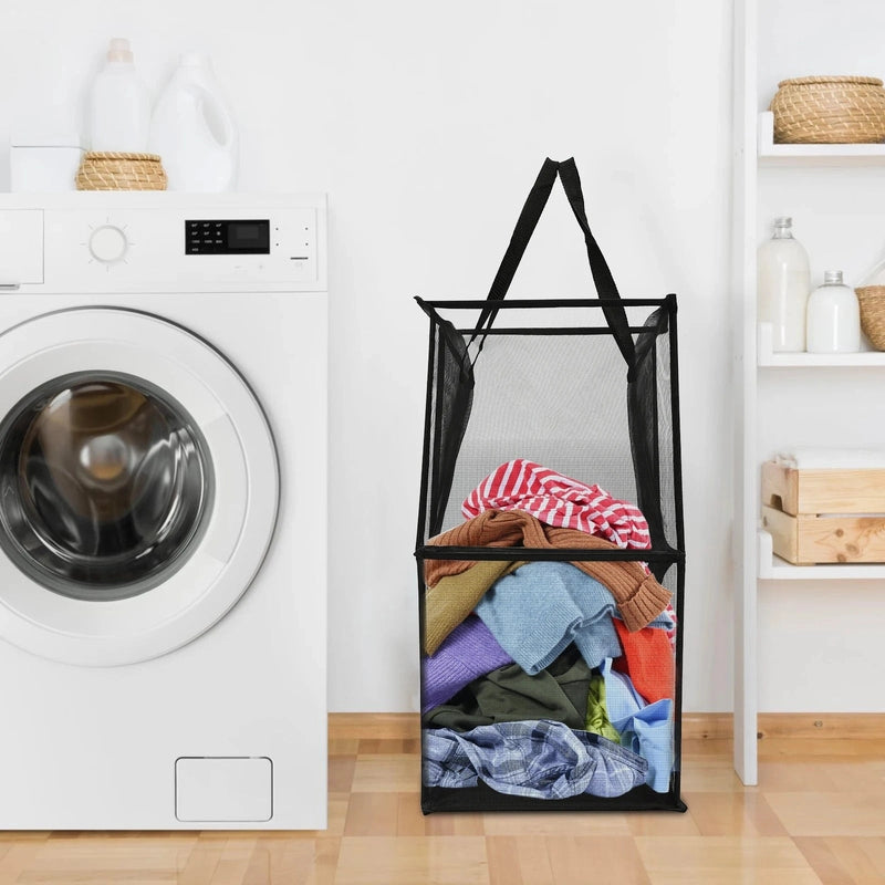 Panier à linge pliable en maille rigide
