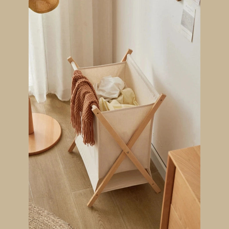 Panier à linge pliable en bambou