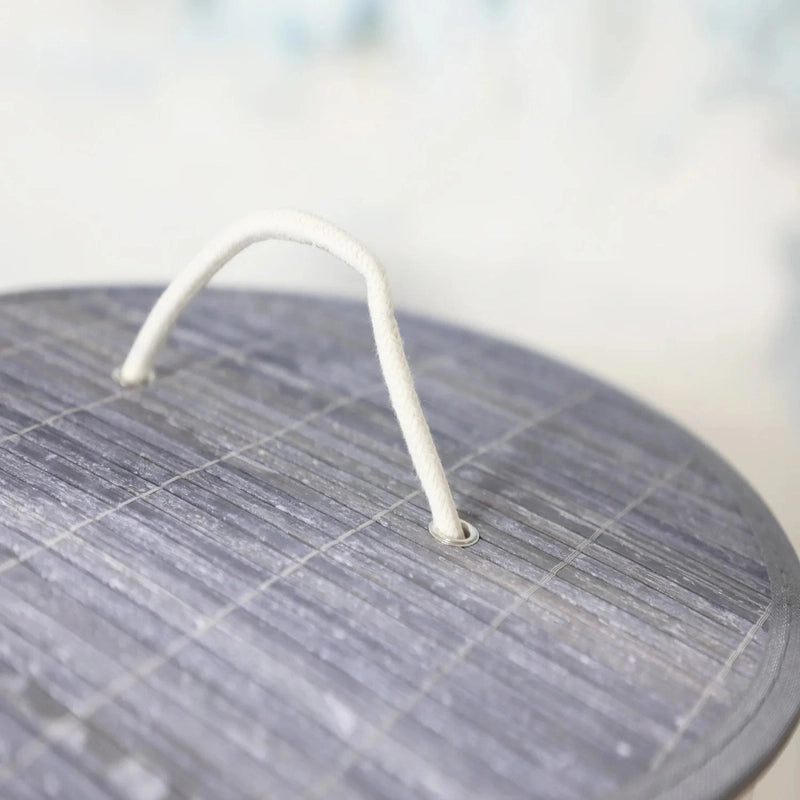 Panier à linge en bambou naturel avec couvercle