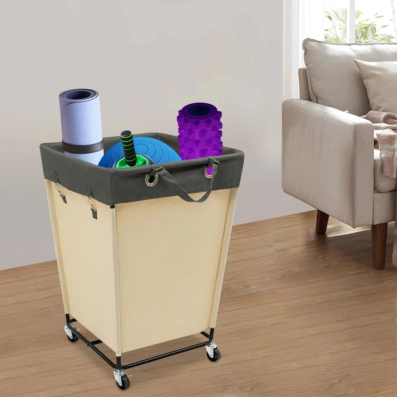 Panier à linge en tissu XXL 210L sur roulettes grande capacité, imperméable