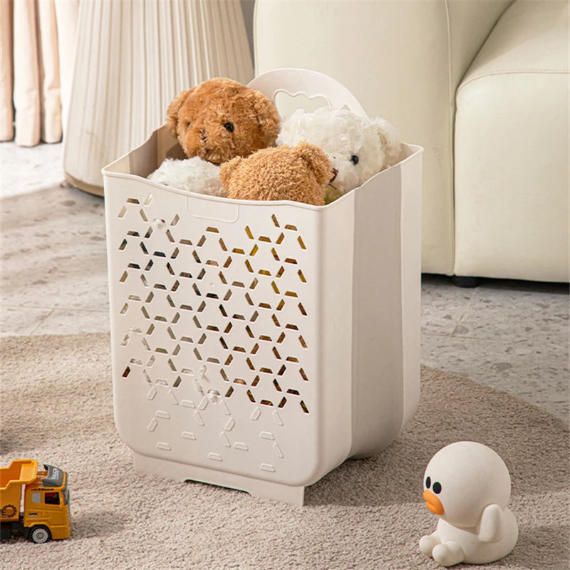 Panier à linge en plastique mural pliable