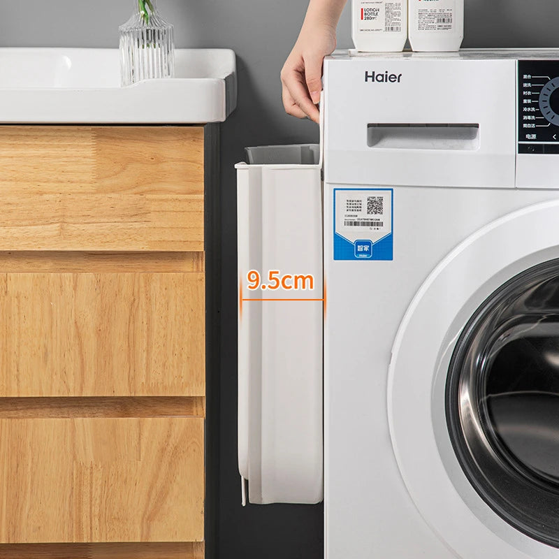 Panier à linge en plastique mural pliable