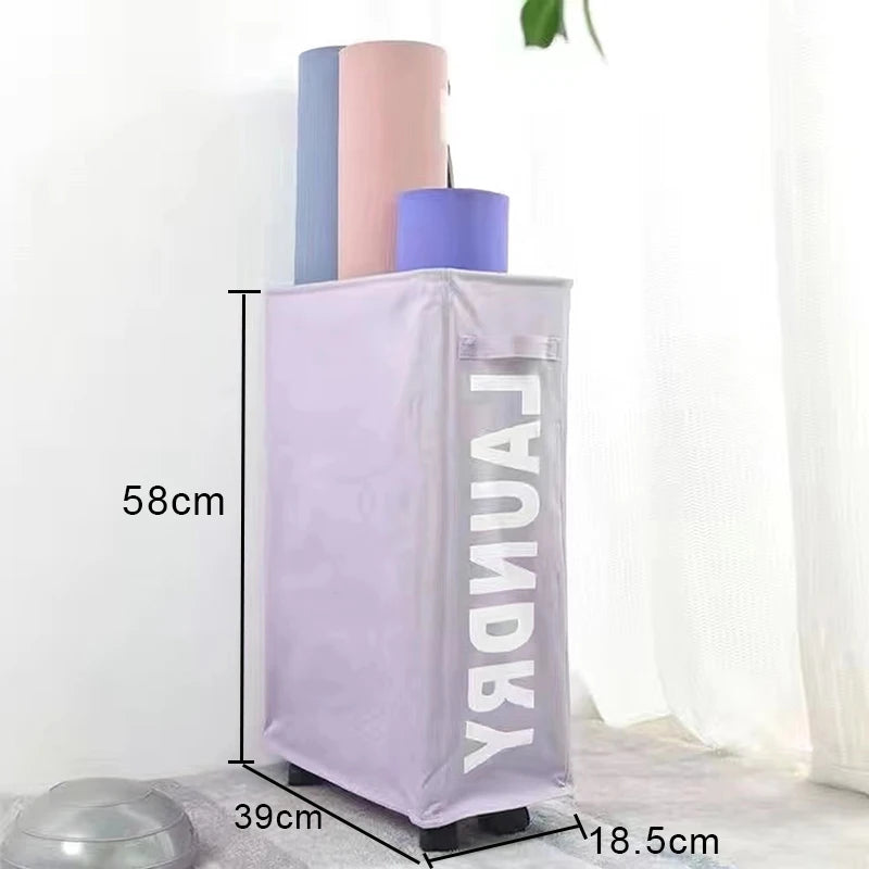 Panier à linge pliable à roulettes multifonction