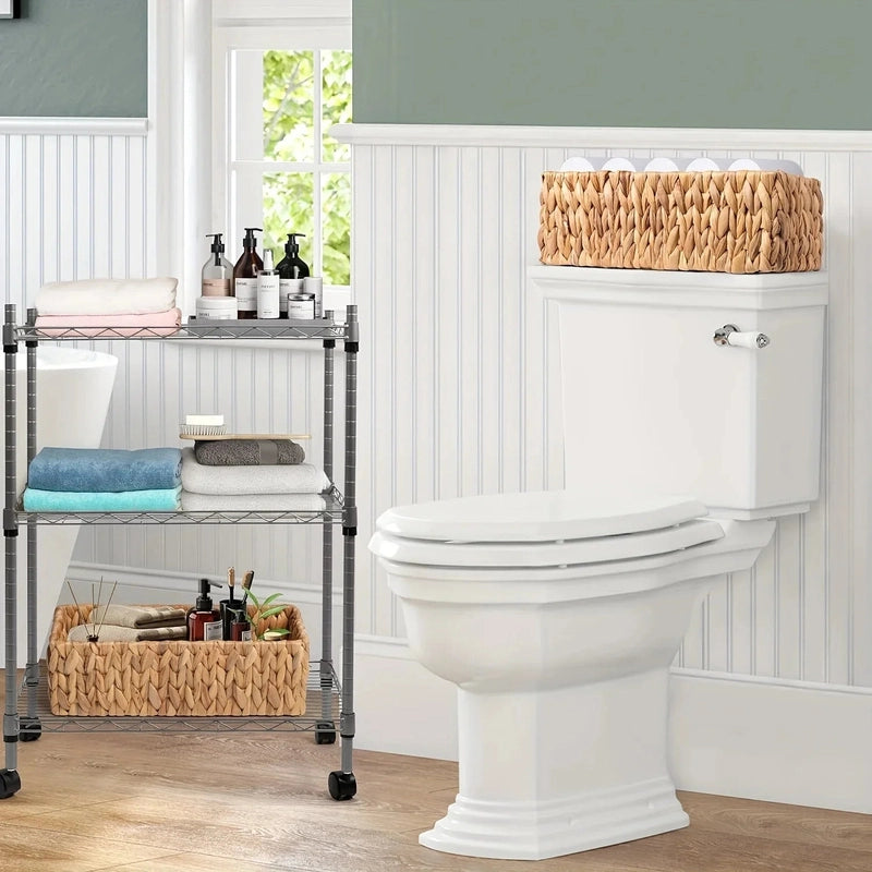 Panier à linge rangement rectangulaire en rotin naturel tressé à la main