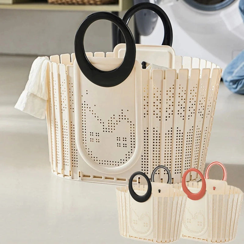 Panier à linge pliable en plastique - gain de place