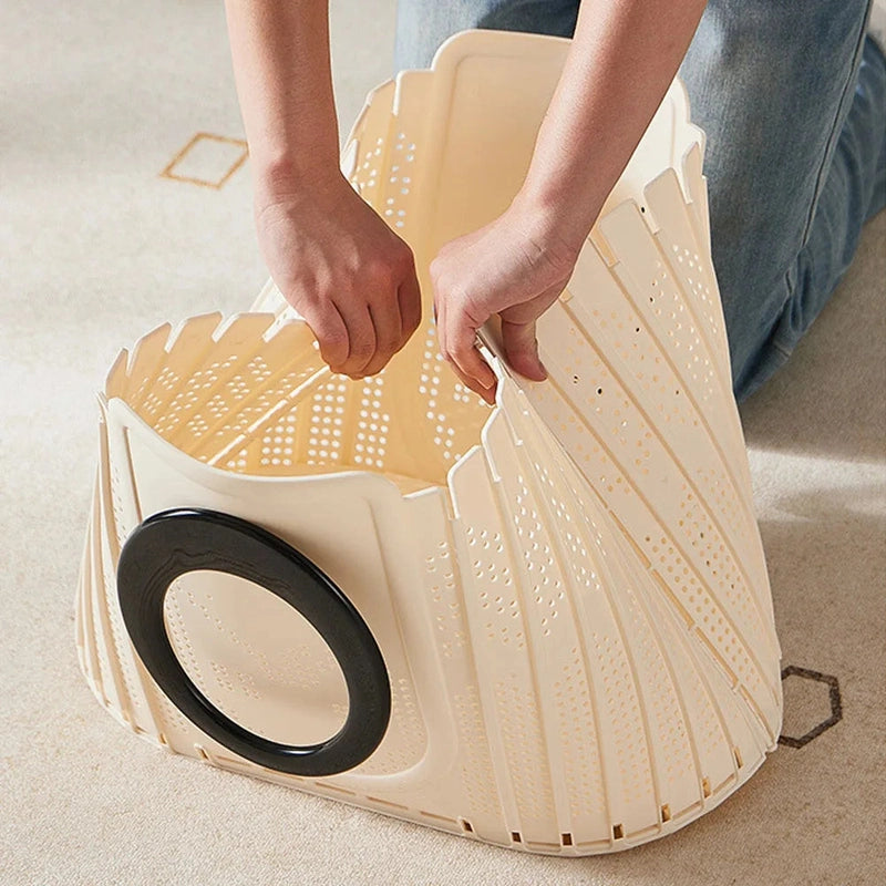 Panier à linge pliable en plastique - gain de place