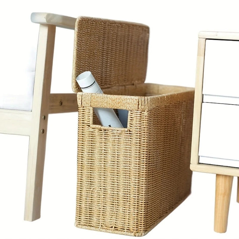 Panier à linge rangement tressé en plastique