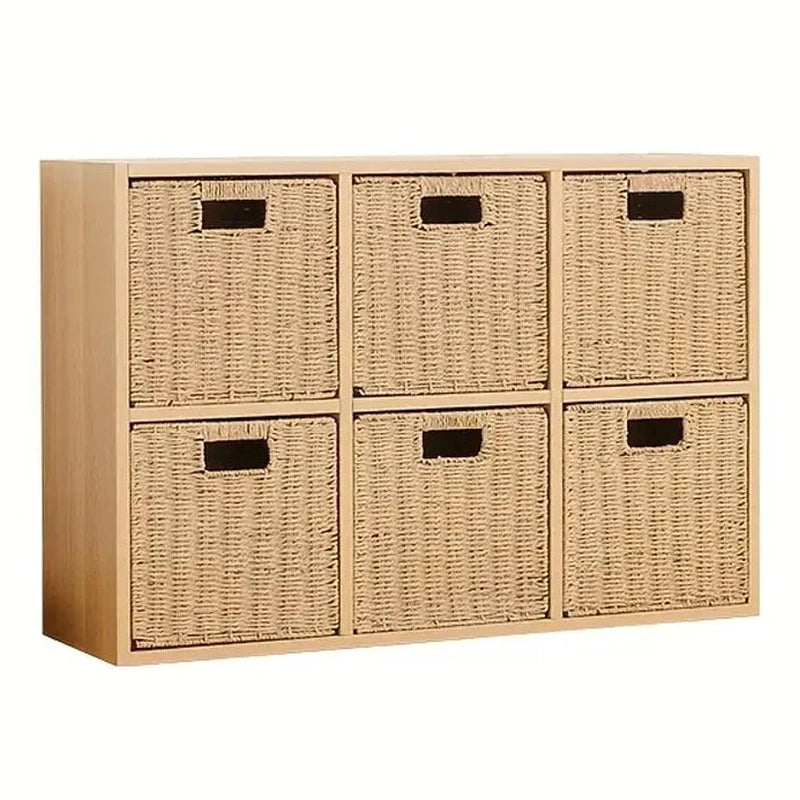 Panier à linge rangement en osier naturel tressé à la main