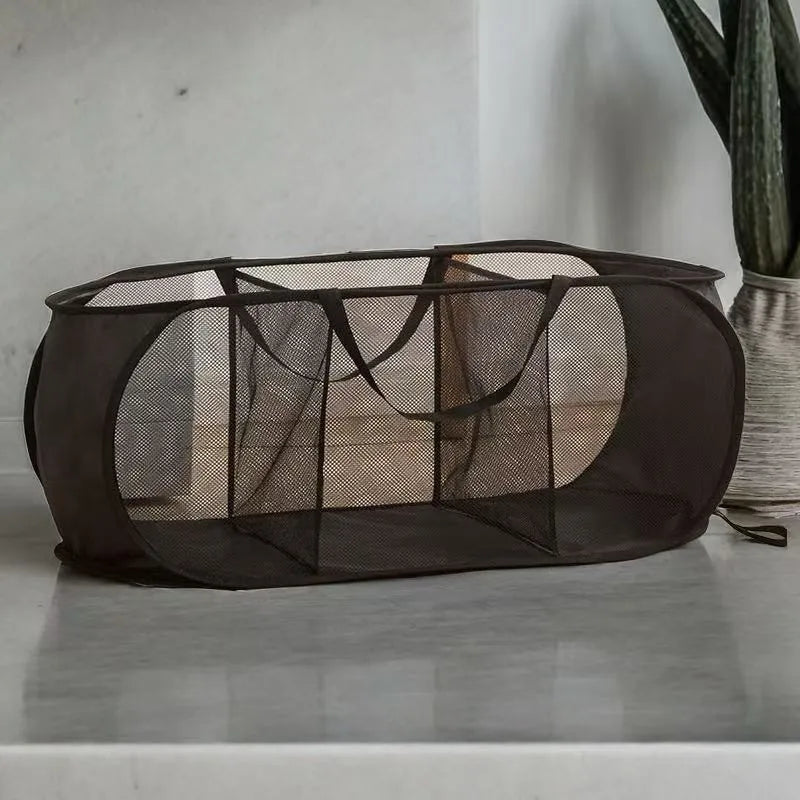 Panier à linge rectangulaire pliable en tissu maille polyester