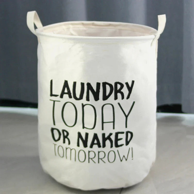 Panier à linge pliable en tissu coton et lin