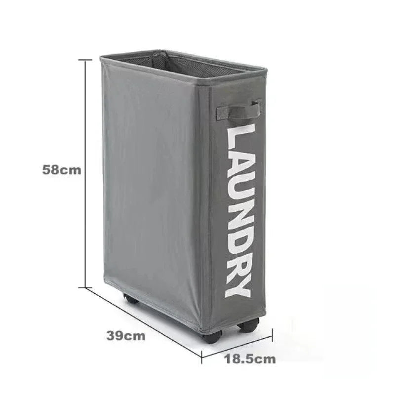 Panier à linge en tissu pliable avec roulettes