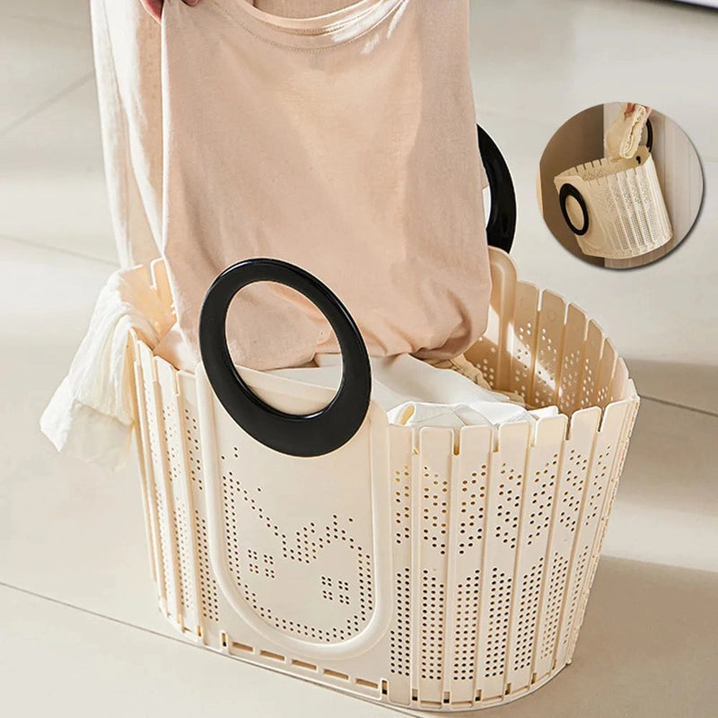 Panier à linge pliable en plastique - gain de place
