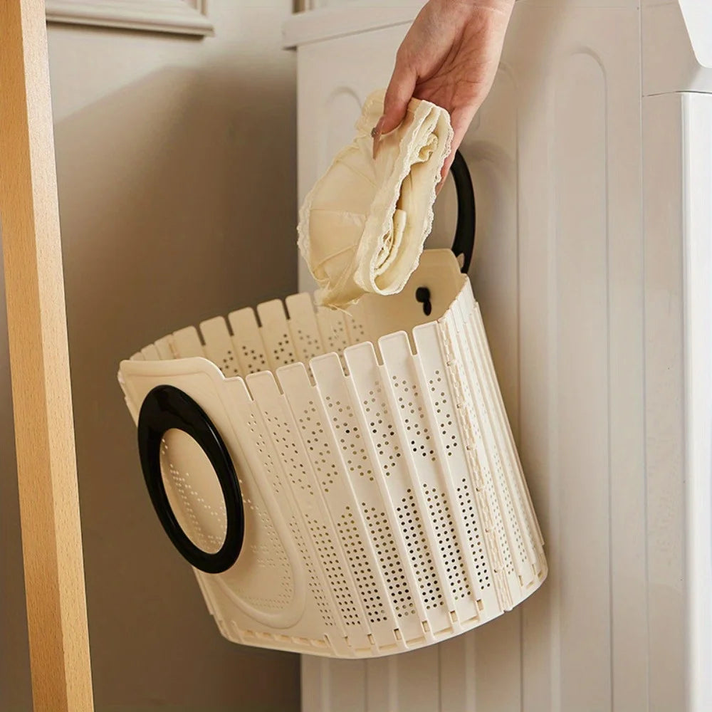 Panier à linge pliable en plastique - gain de place
