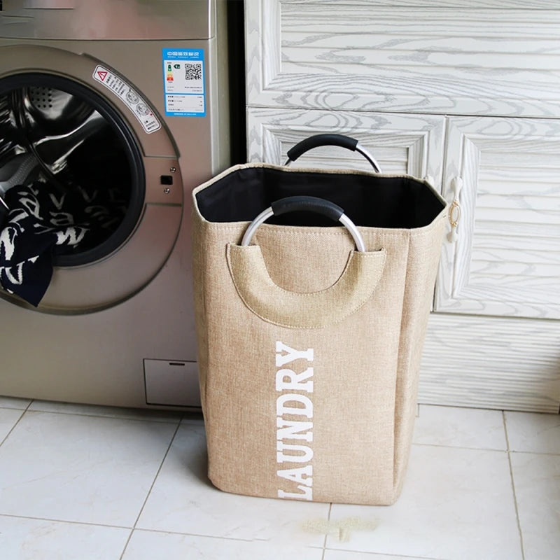 Grand panier à linge en tissu pliable