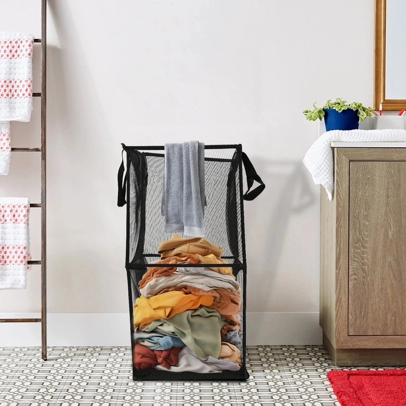 Panier à linge pliable en maille rigide