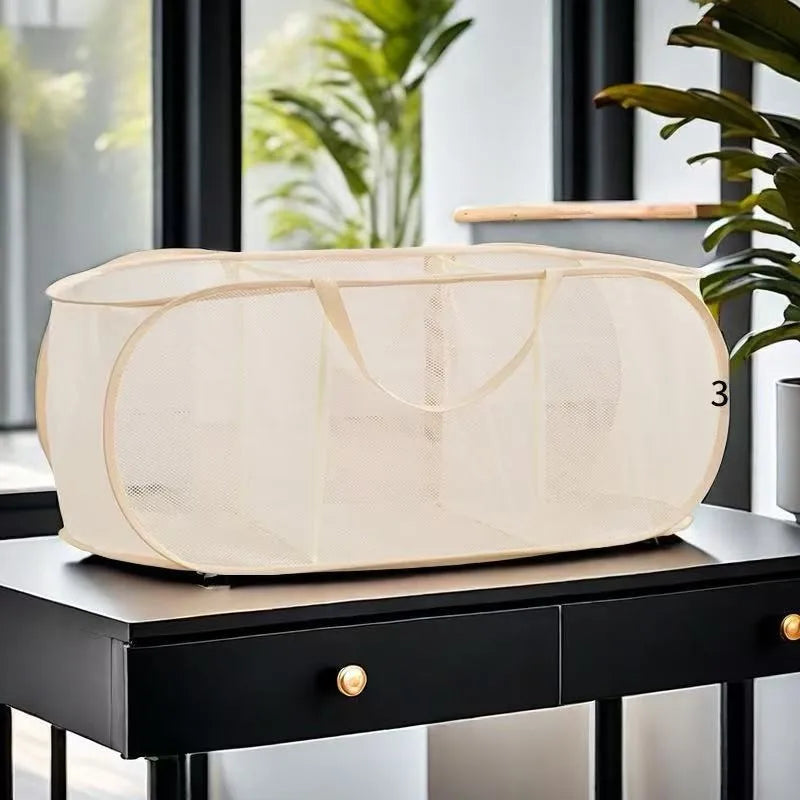 Panier à linge rectangulaire pliable en tissu maille polyester