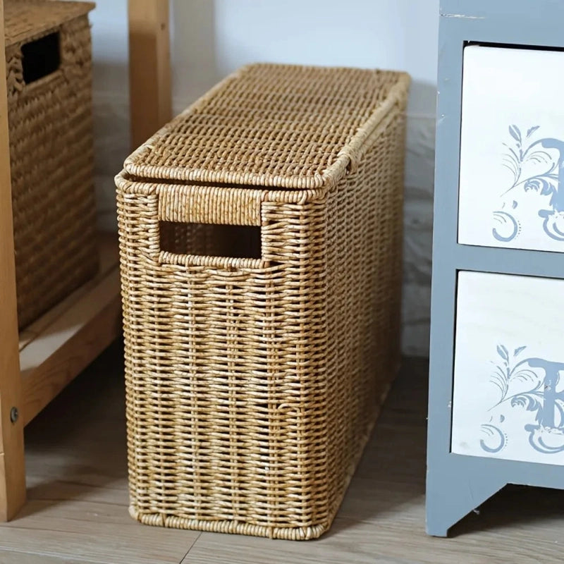 Panier à linge rangement tressé en plastique