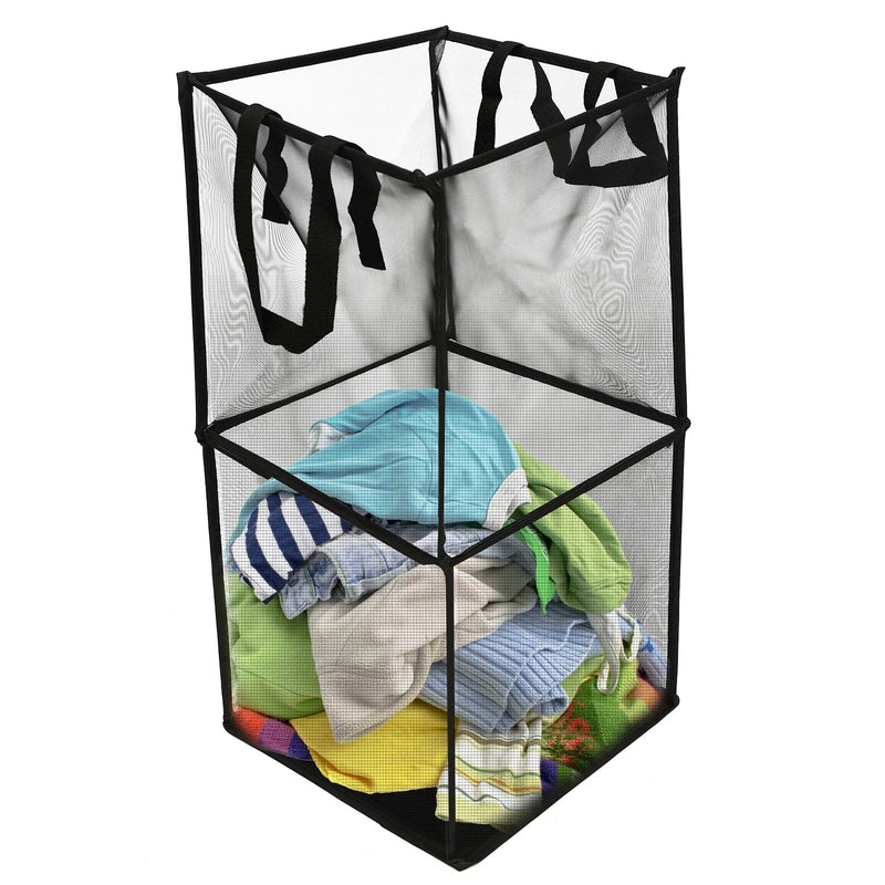 Panier à linge pliable en maille rigide