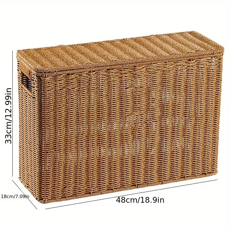 Panier à linge rangement tressé en plastique