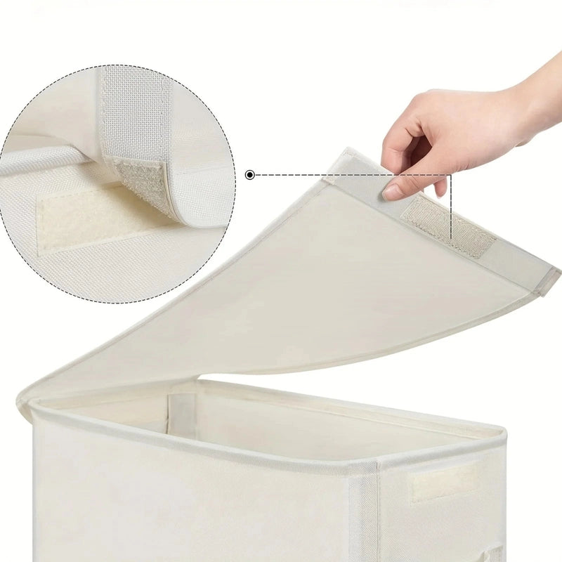 Panier à linge en tissu à roulettes 65L avec couvercle