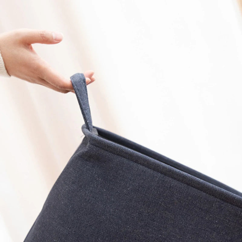 Panier à linge pliable en toile de jute